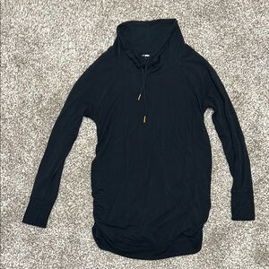 Black Long Sleeve Cowl Neck Top